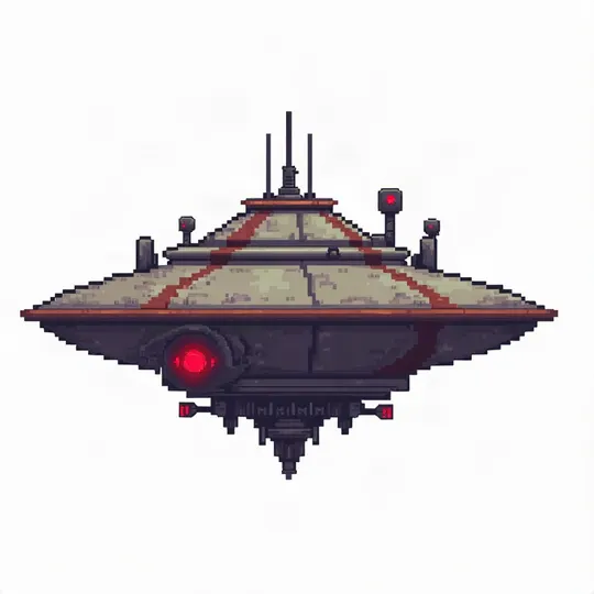 Glowing Drone Mothership concept art from the upstream Terraria Fal Arsenal example